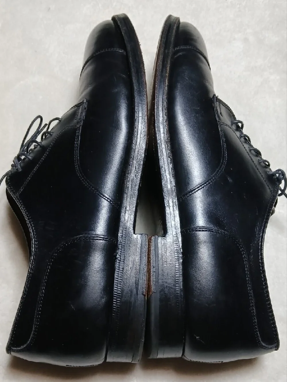 Alden 971 Straight Tip Blucher Black Leather Cap-Toe Derbys Size 10.5 B